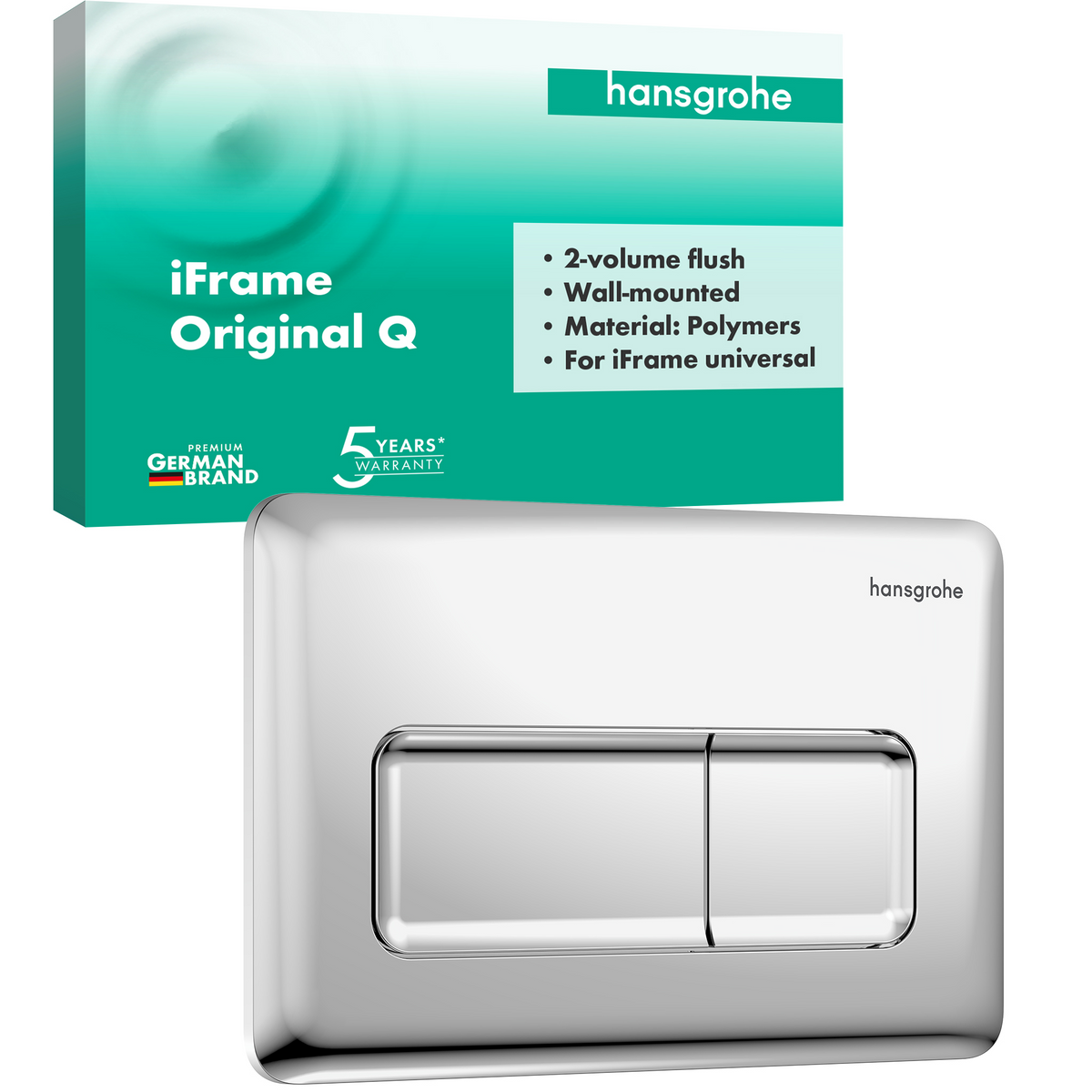 hansgrohe iFrame Original Q Betätigungsplatte, 2-Mengen-Spülung (chrom)