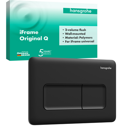 hansgrohe iFrame Original Q Betätigungsplatte, 2-Mengen-Spülung (mattschwarz)