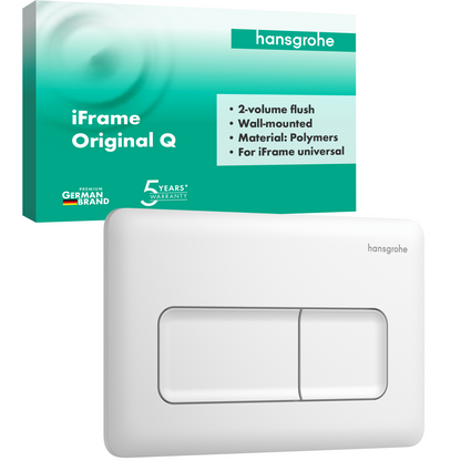 hansgrohe iFrame Original Q Betätigungsplatte, 2-Mengen-Spülung (mattweiß)