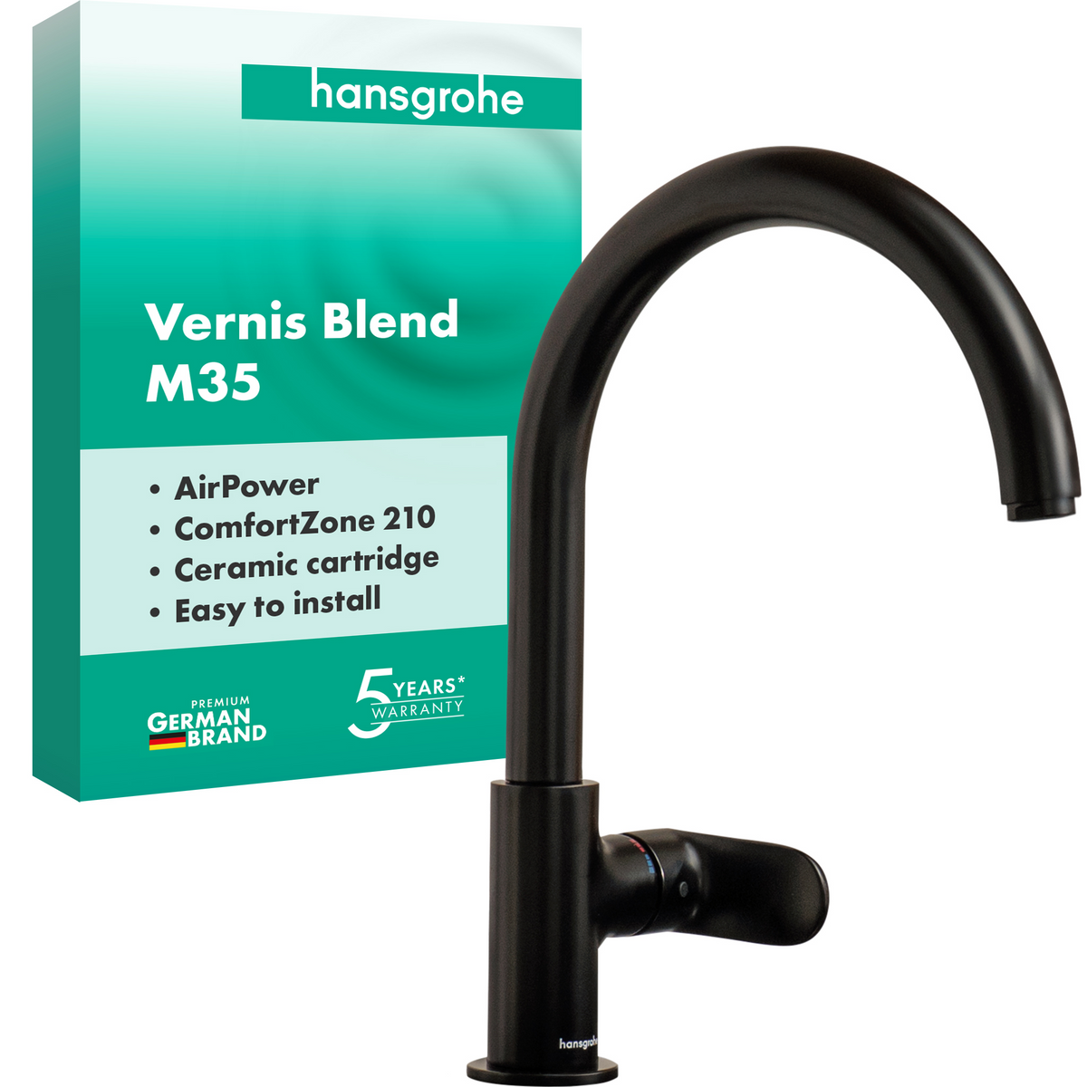 Hansgrohe Vernis Blend M35 Spültischmischer 210 1jet (mattschwarz)