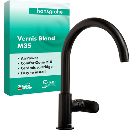 Hansgrohe Vernis Blend M35 Spültischmischer 210 1jet (mattschwarz)