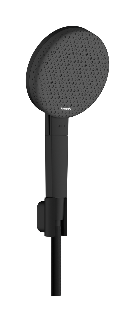 Hansgrohe Raindance Alive Select S 125 3jet EcoSmart Brauseset mit Porter Fine S und Isiflex Brauseschlauch 1600 mm (mattschwarz)