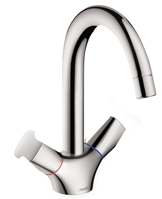 Hansgrohe Logis Zweigriff-Waschtischarmatur 150 mit Zugstangen-Ablaufgarnitur (chrom)