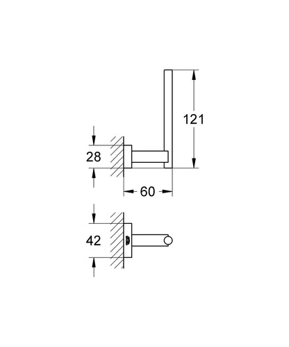 GROHE Essentials Cube Reservepapierhalter 40623 (hard graphite gebürstet)