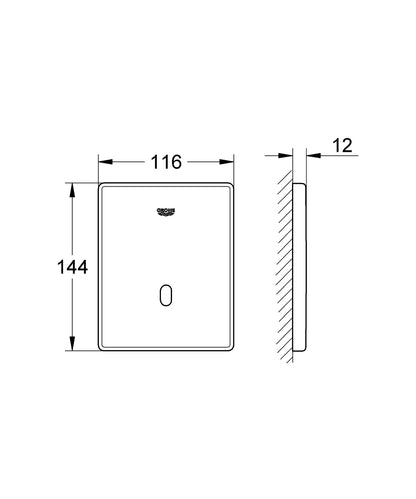 Grohe Tectron Skate Infrarot-Elektronik für Urinal 37321, Fertigmontageset für Rapido U, 230 V (chrom)