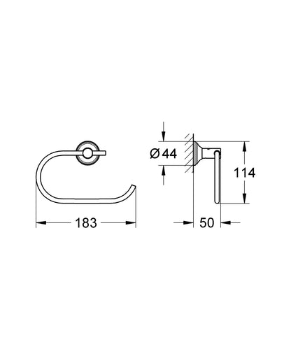GROHE Essentials Authentic WC-Papierhalter 40657 ohne Deckel (chrom)