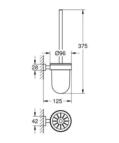 GROHE Essentials Cube WC-Bürstengarnitur 40513, Wandmontage (chrom)