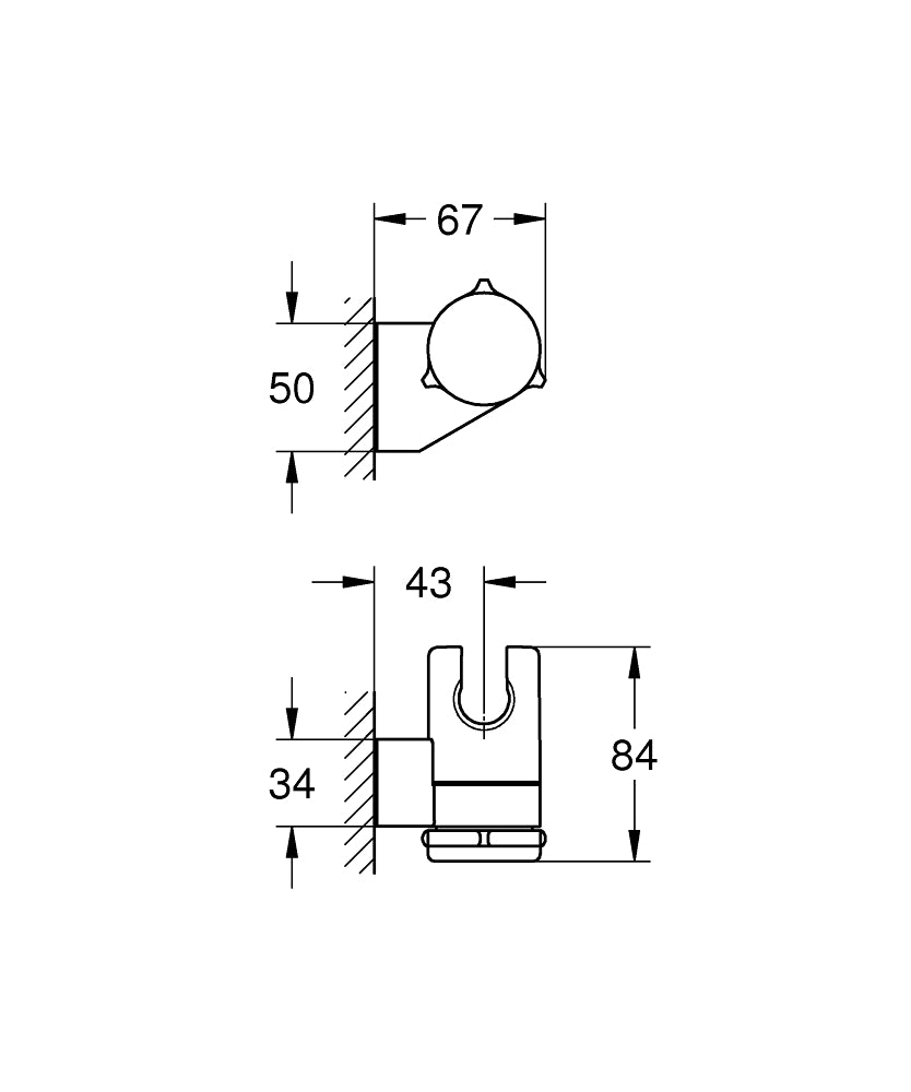 GROHE Tempesta Wandbrausehalter verstellbar (matt black)