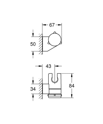 GROHE Tempesta Wandbrausehalter verstellbar (matt black)