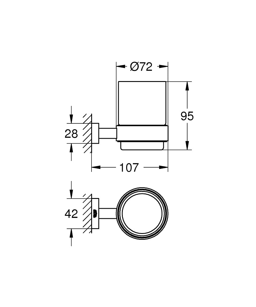 GROHE Essentials Cube Glas mit Halter 40755 (chrom)