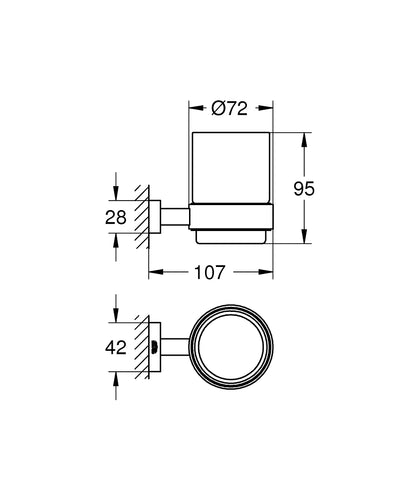 GROHE Essentials Cube Glas mit Halter 40755 (chrom)