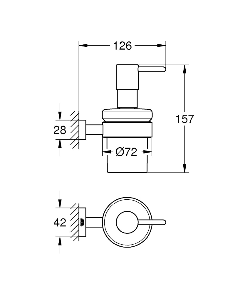 GROHE Essentials Cube Seifenspender 40756 mit Halter (chrom)