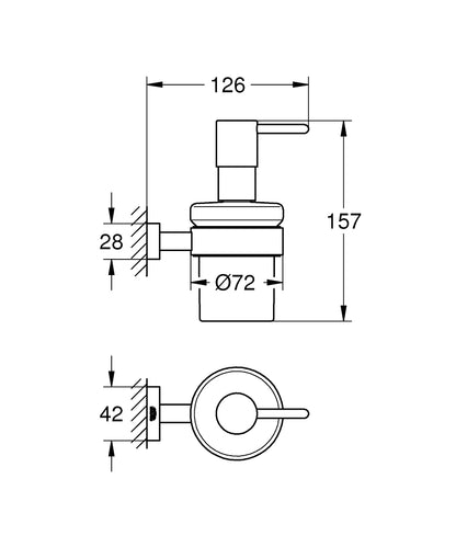GROHE Essentials Cube Seifenspender 40756 mit Halter (chrom)