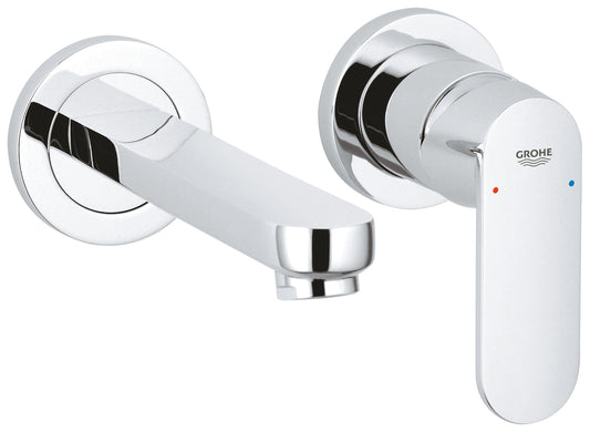 Grohe Eurosmart Cosmopolitan 2-Loch-Waschtischbatterie 19381, Wandmontage, Fertigmontageset für 23571, Ausladung 170 mm (chrom)