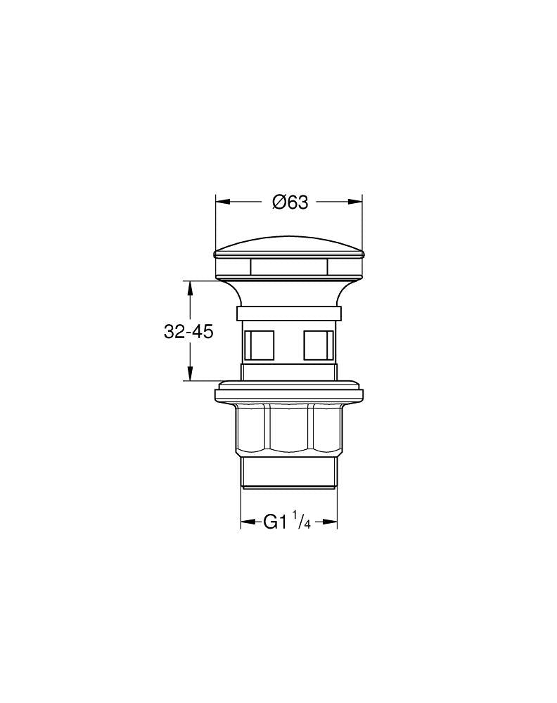 GROHE Druckstopfen-Ablaufgarnitur 102464 für Waschtisch (matte black)