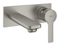 Grohe Lineare 2-Loch-Waschtischbatterie 19409, Wandmontage, Fertigmontageset, Ausladung 149 mm (supersteel)