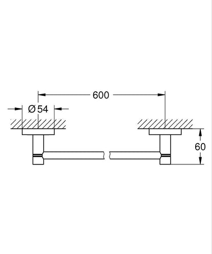GROHE Essentials Badetuchhalter 40366, 654 mm (hard graphite)