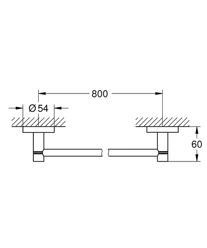 Grohe Essentials Badetuchhalter 40386, 800 mm (cool sunrise)