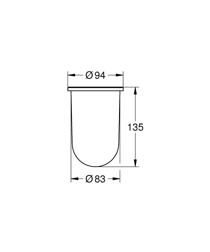 GROHE Essentials Ersatzglas 40393 für Toilettenbürstengarnitur