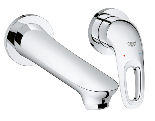 Grohe Eurostyle 2-Loch-Waschtischbatterie 19571, Wandmontage, Fertigmontageset für 23571, Ausladung 203 mm (chrom)