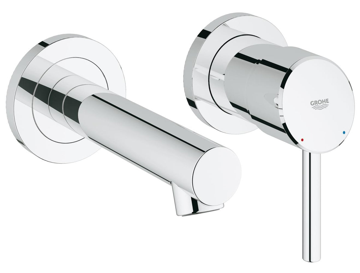 Grohe Concetto 2-Loch-Waschtischbatterie 19575, Wandmontage, Fertigmontageset für 23571, Ausladung 147 mm (chrom)