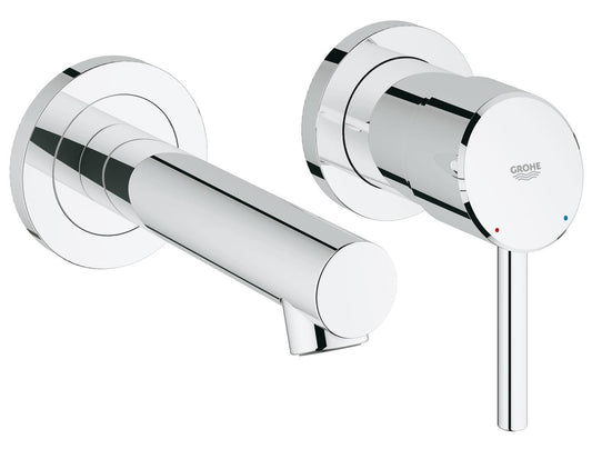 Grohe Concetto 2-Loch-Waschtischbatterie 19575, Wandmontage, Fertigmontageset für 23571, Ausladung 147 mm (chrom)