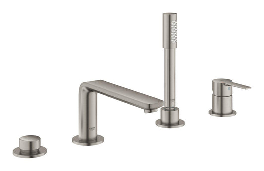 Grohe Lineare 4-Loch Einhand-Wannenkombination 19577 mit Handbrause Metal Stick (supersteel)