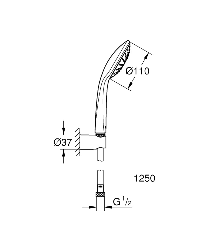 GROHE Euphoria 110 Mono Wandhalterset 27354, 1 Strahlart (chrom)