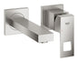 Grohe Eurocube 2-Loch-Waschtischbatterie 19895, Wandmontage, Fertigmontageset, Ausladung 171 mm (supersteel)