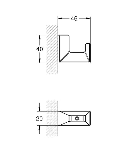 GROHE Selection Cube Bademantelhaken 40782 (matt black)