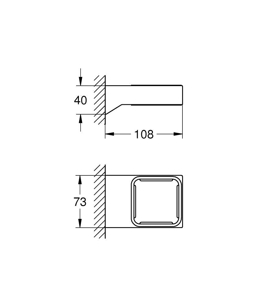 GROHE Selection Cube Halter 40865 für Glas, Seifenschale oder Seifenspender (chrom)