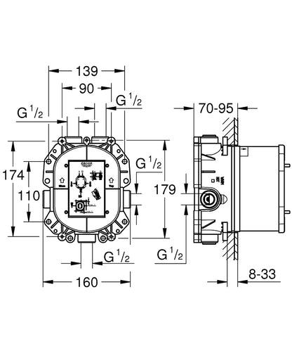 Grohe Rapido T Unterputz-Thermostatbatterie 35500 für Grohtherm Special und Grohtherm F, ohne Fertigmontageteile