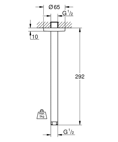 GROHE Rainshower Deckenauslass 28497, 292 mm, runde Rosette (chrom)