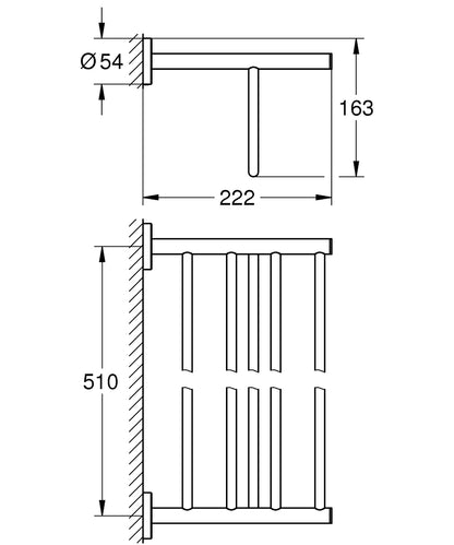 Grohe Bau Cosmopolitan Multi-Badetuchhalter 40462, 564 mm (chrom)