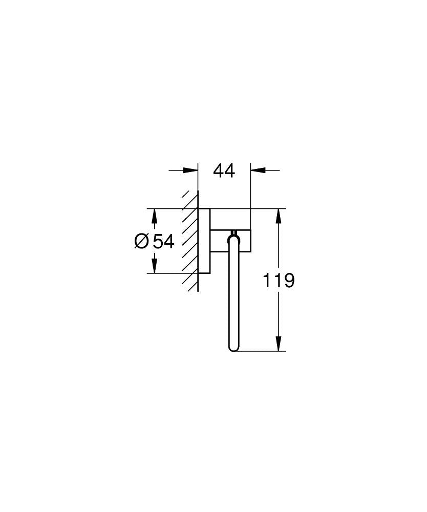 GROHE Essentials WC-Papierhalter 40689 ohne Deckel (hard graphite gebürstet)