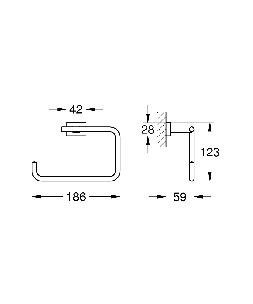 Grohe Essentials Cube Handtuchring (hard graphite gebürstet)