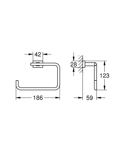 Grohe Essentials Cube Handtuchring (hard graphite gebürstet)