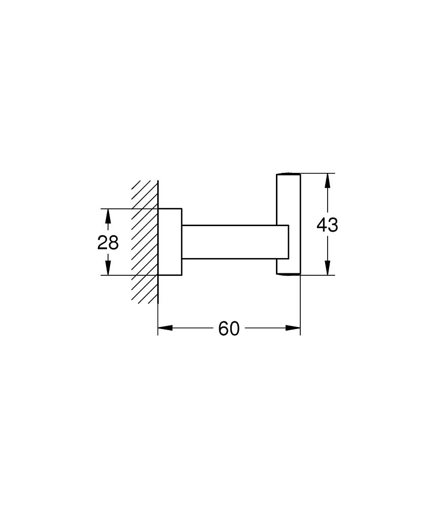 GROHE Essentials Cube Bademantelhaken (hard graphite gebürstet)