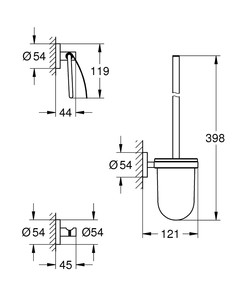 Grohe Essentials WC-Set 3 in 1 (chrom)