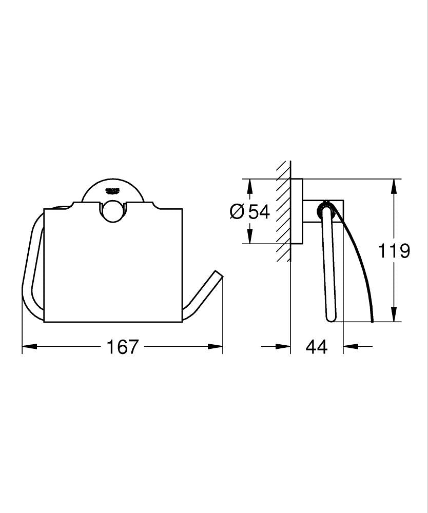 GROHE Essentials WC-Papierhalter 40367 mit Deckel (warm sunset)