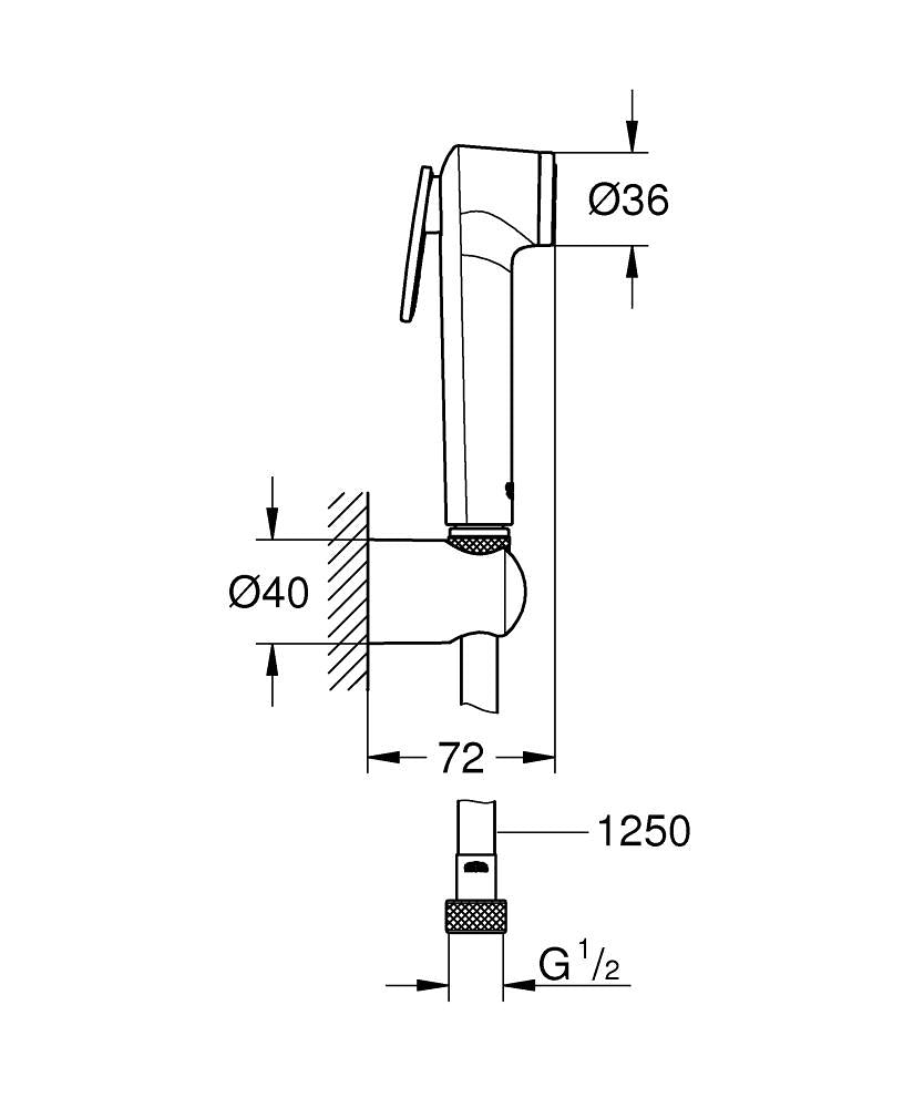 GROHE Tempesta-F Trigger Spray 30 Wandhalterset 1 Strahlart (chrom)