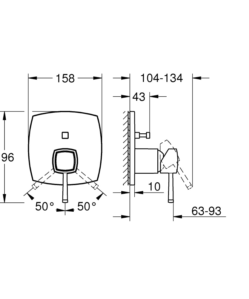 Grohe Grandera Einhand-Wannenbatterie 24260, Fertigmontageset für Rapido SmartBox (chrom)