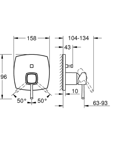 Grohe Grandera Einhand-Wannenbatterie 24260, Fertigmontageset für Rapido SmartBox (chrom)
