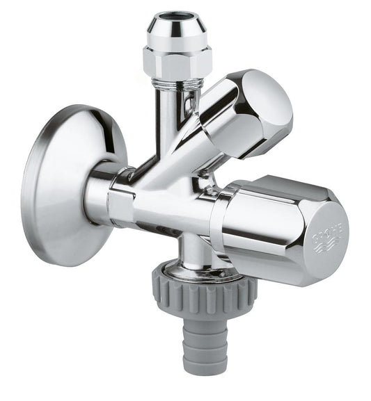 GROHE Kombi-Eckventil 22036 1/2" x 3/8" x 3/4" selbstdichtend (chrom)