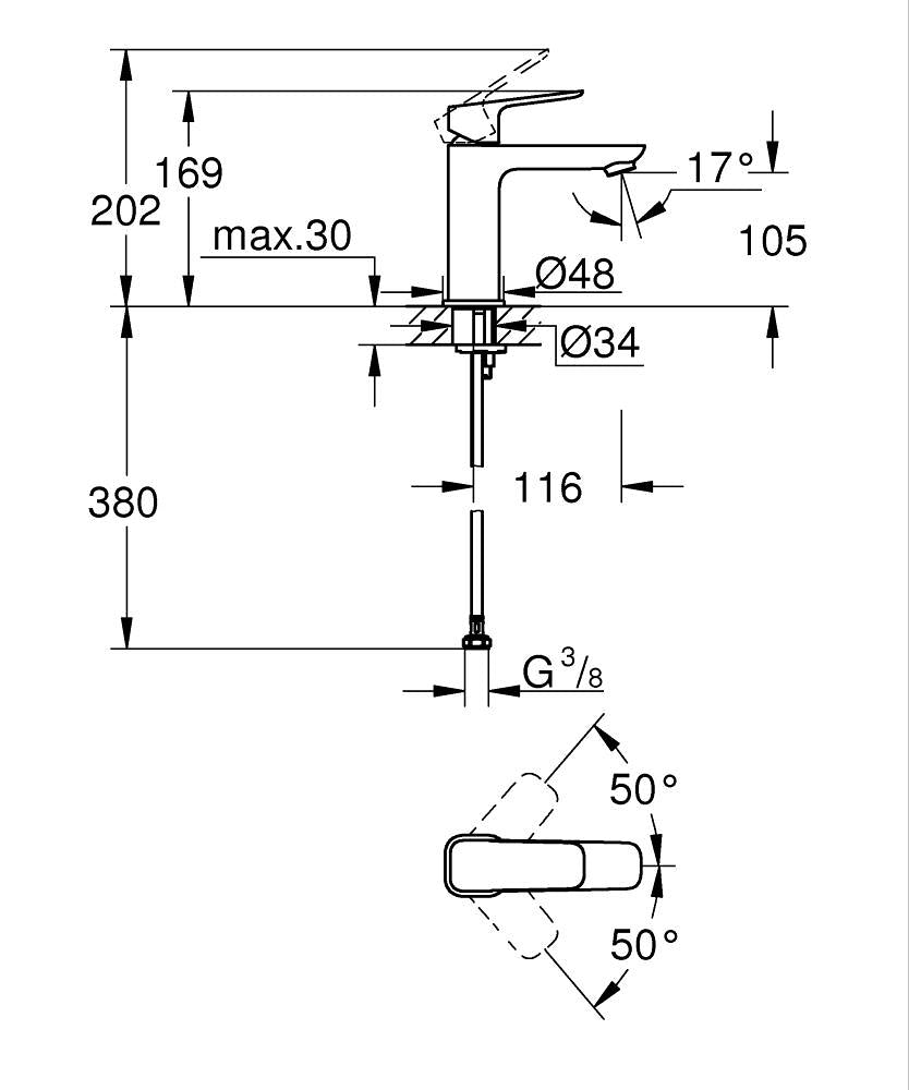 Grohe Cubeo Einhand-Waschtischbatterie 101755, M-Size (chrom)