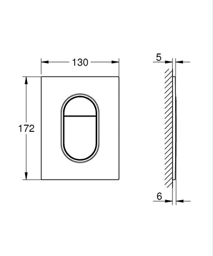 GROHE Arena Cosmopolitan S Betätigungsplatte 37624, 2-Mengen- und Start & Stopp-Betätigung (chrom)