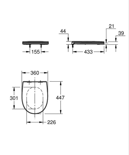 GROHE Bau Keramik WC-Sitz slim 112947 mit Deckel (alpinweiß)