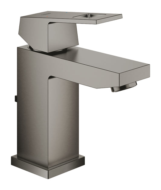 Grohe Eurocube Einhand-Waschtischbatterie 23127, S-Size, mit Zugstangen-Ablaufgarnitur (hard graphite gebürstet)