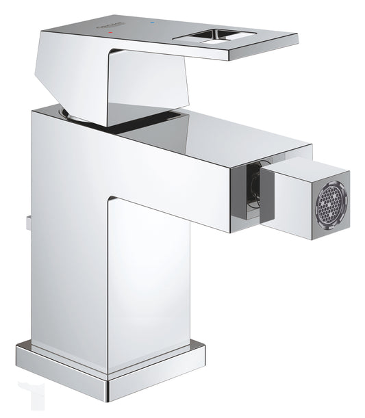 Grohe Eurocube Einhand-Bidetbatterie 23138 mit Zugstangen-Ablaufgarnitur (chrom)
