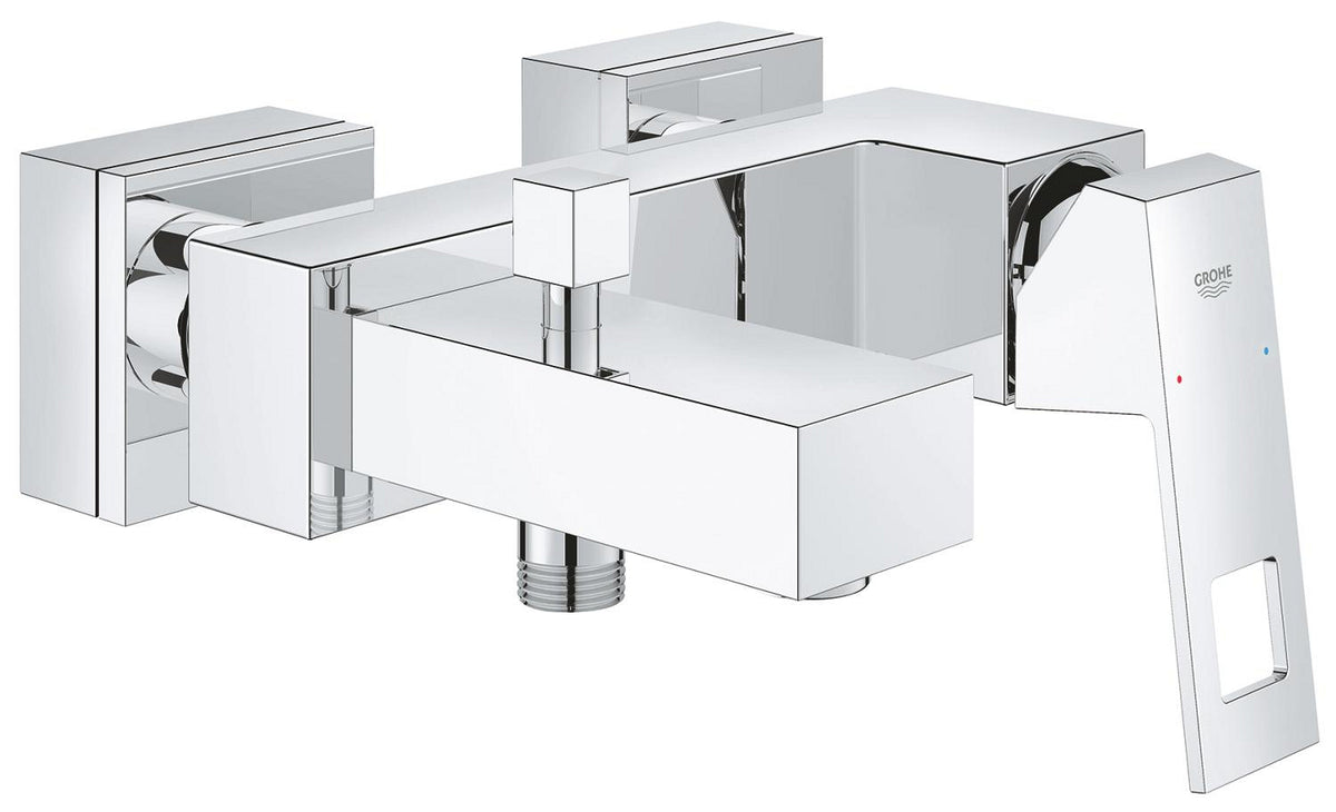 Grohe Eurocube Einhand-Wannenbatterie 23140, Wandmontage, eigensicher (chrom)